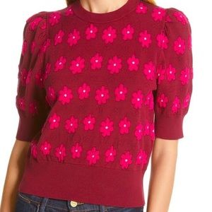 Kate Spade Floral Marker Puff sleeve sweater
